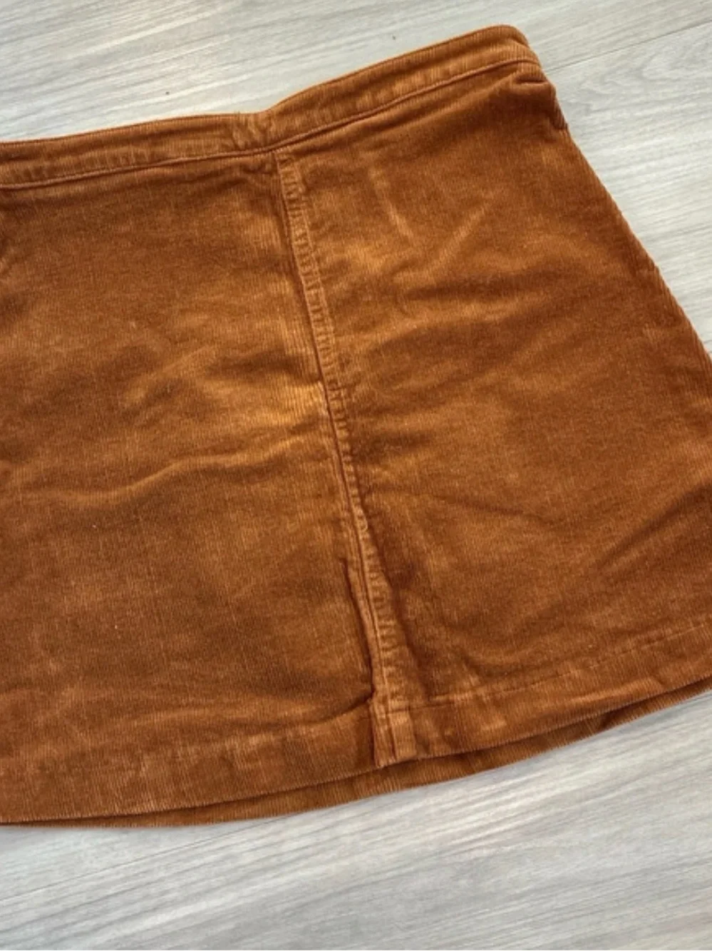 Forever 21 Rust Brown Corduroy Mini Skirt with Front Zip